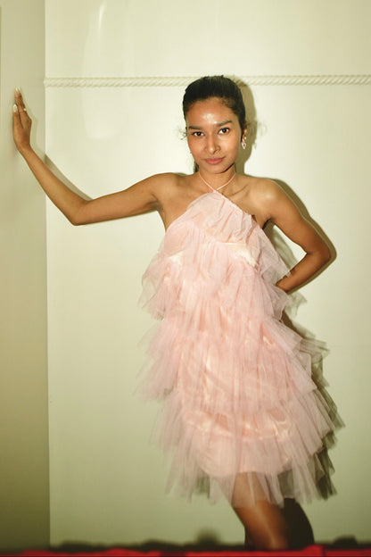 Roseate Pink Ruffle Dress