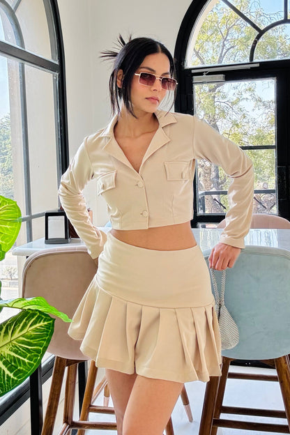 Beige Lycra Blair Set