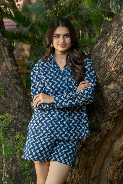 Indigo Handblock Printed Coord Set