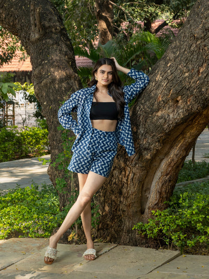 Indigo Handblock Printed Coord Set