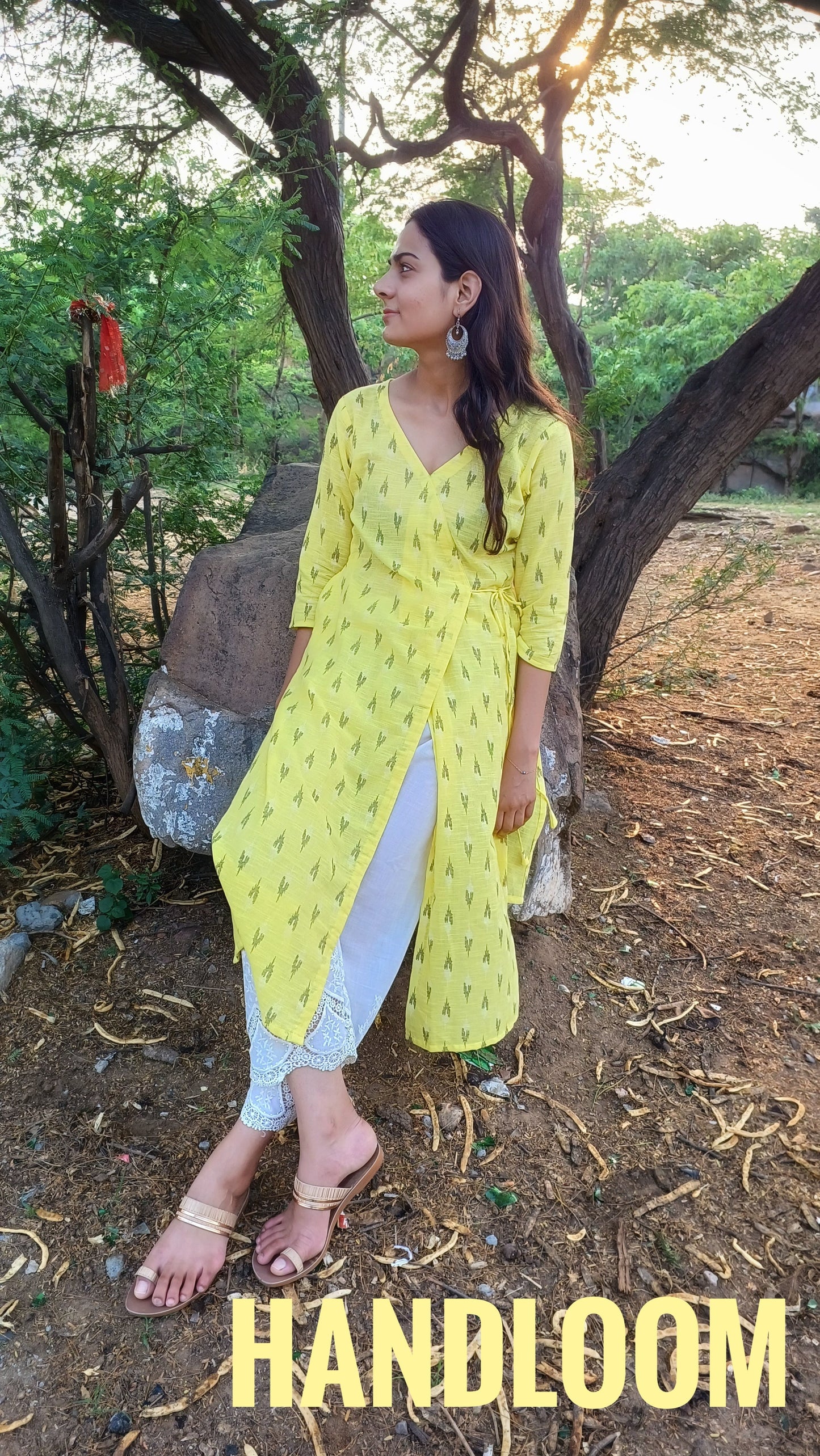 Sakhi Handloom Angrakha Kurta