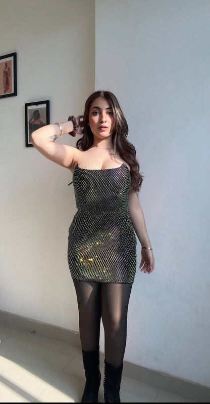 Rhinestone Mini Dress