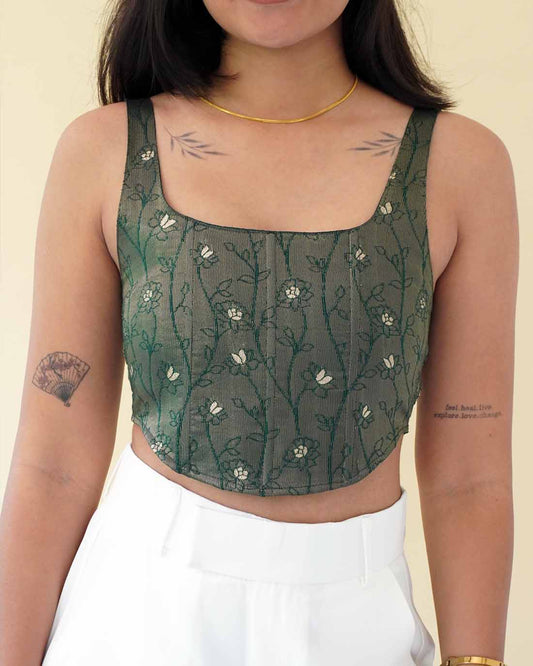 Ela Brocade Silk Corset