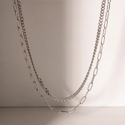 Brooklyn Beauty Double Layered Silver Neckchain