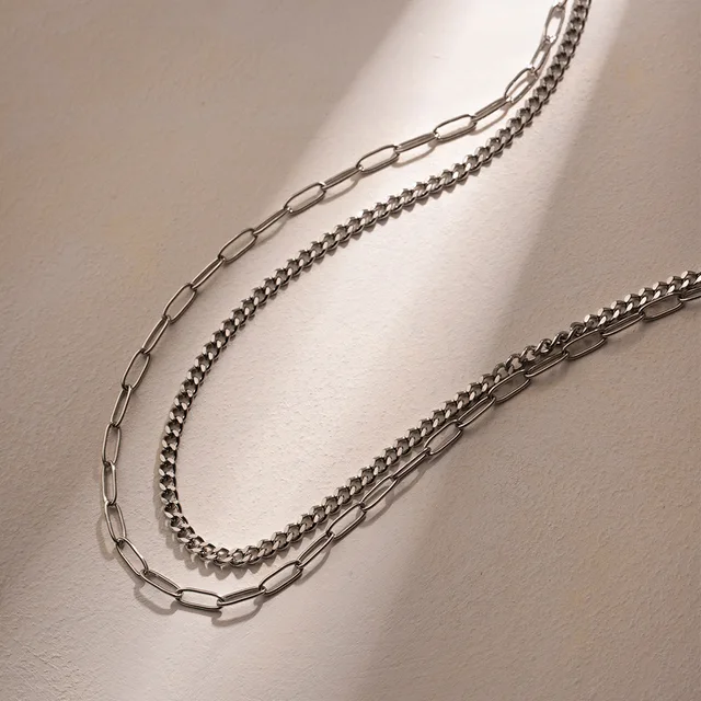 Brooklyn Beauty Double Layered Silver Neckchain