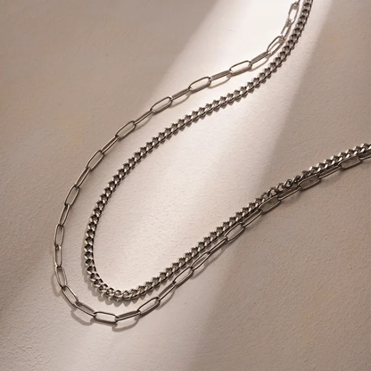 Brooklyn Beauty Double Layered Silver Neckchain