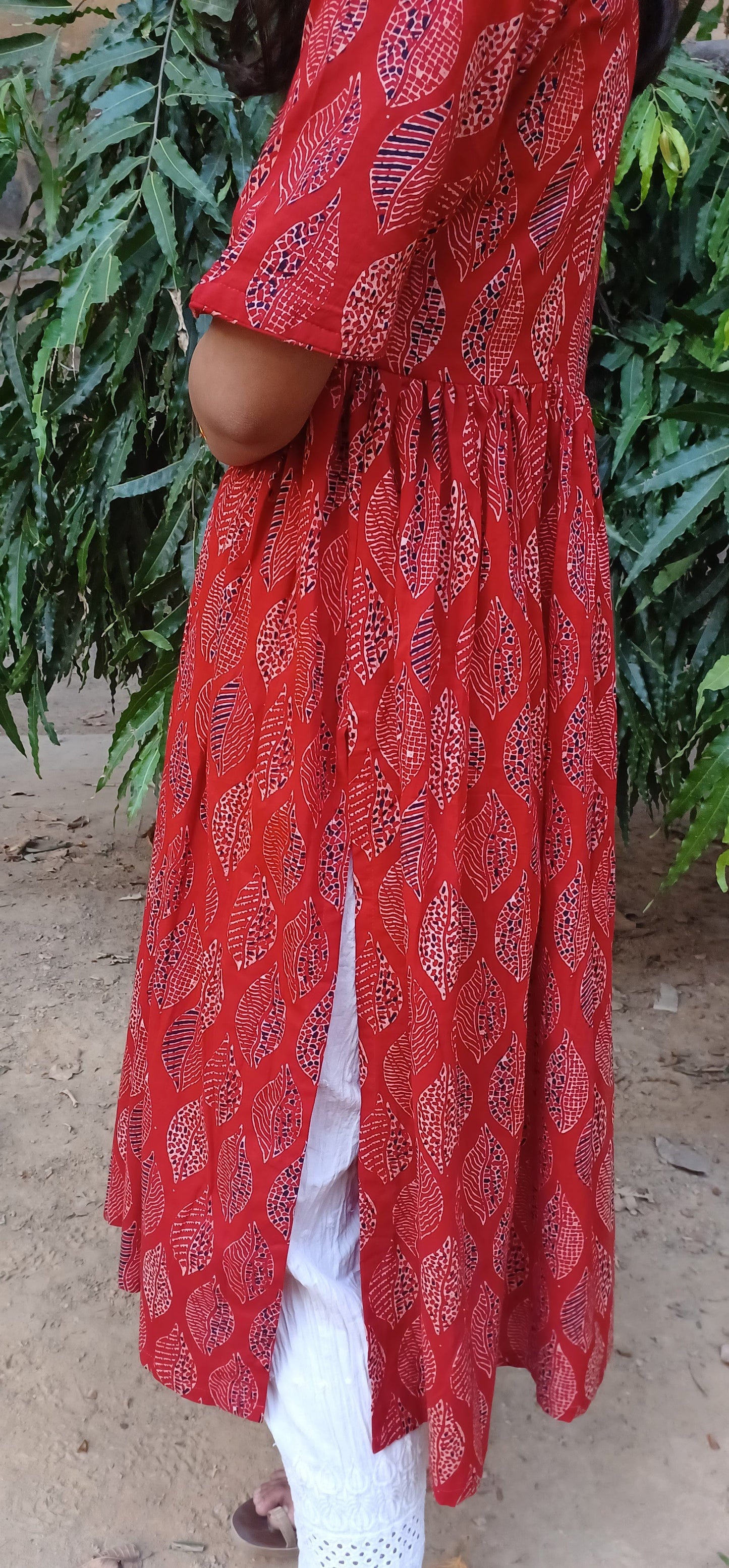 Ajrakh Flare A-Line Long Kurta