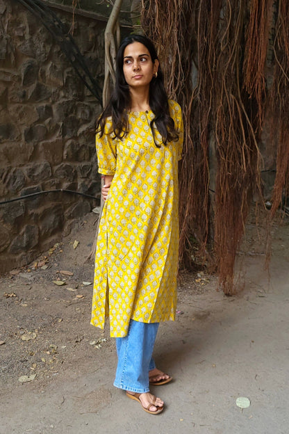 Aayesha Bagru Long Kurta