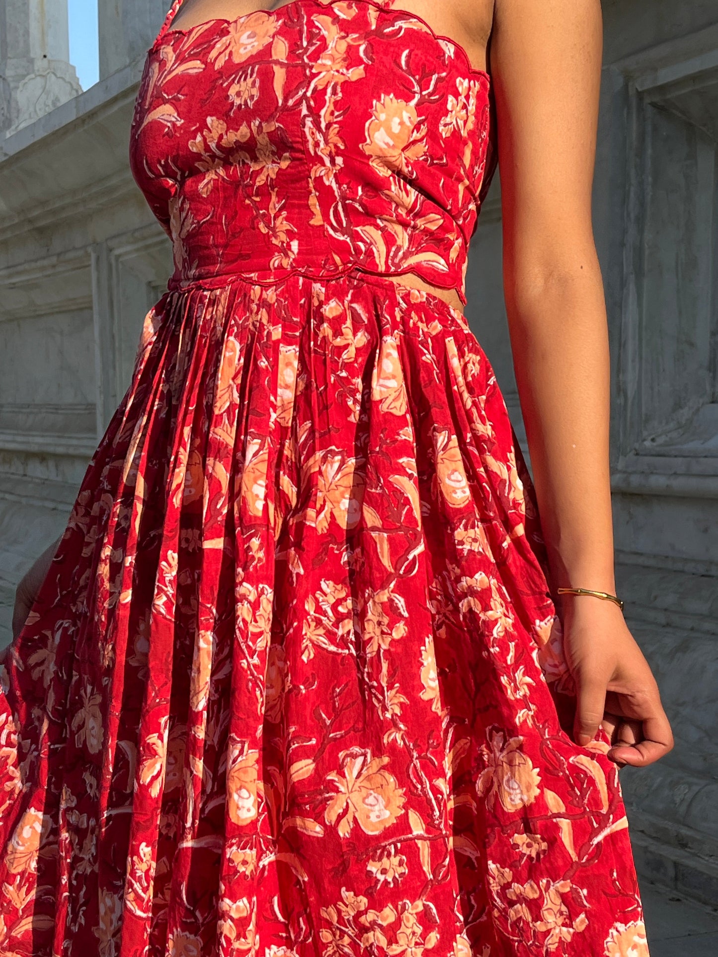 Serena Red Midi Dress
