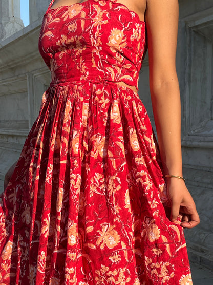 Serena Red Midi Dress