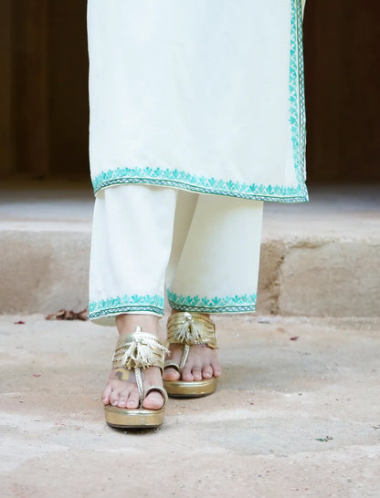 Eira Cotton Kashmiri Phiran Kurta and Palazzo Set