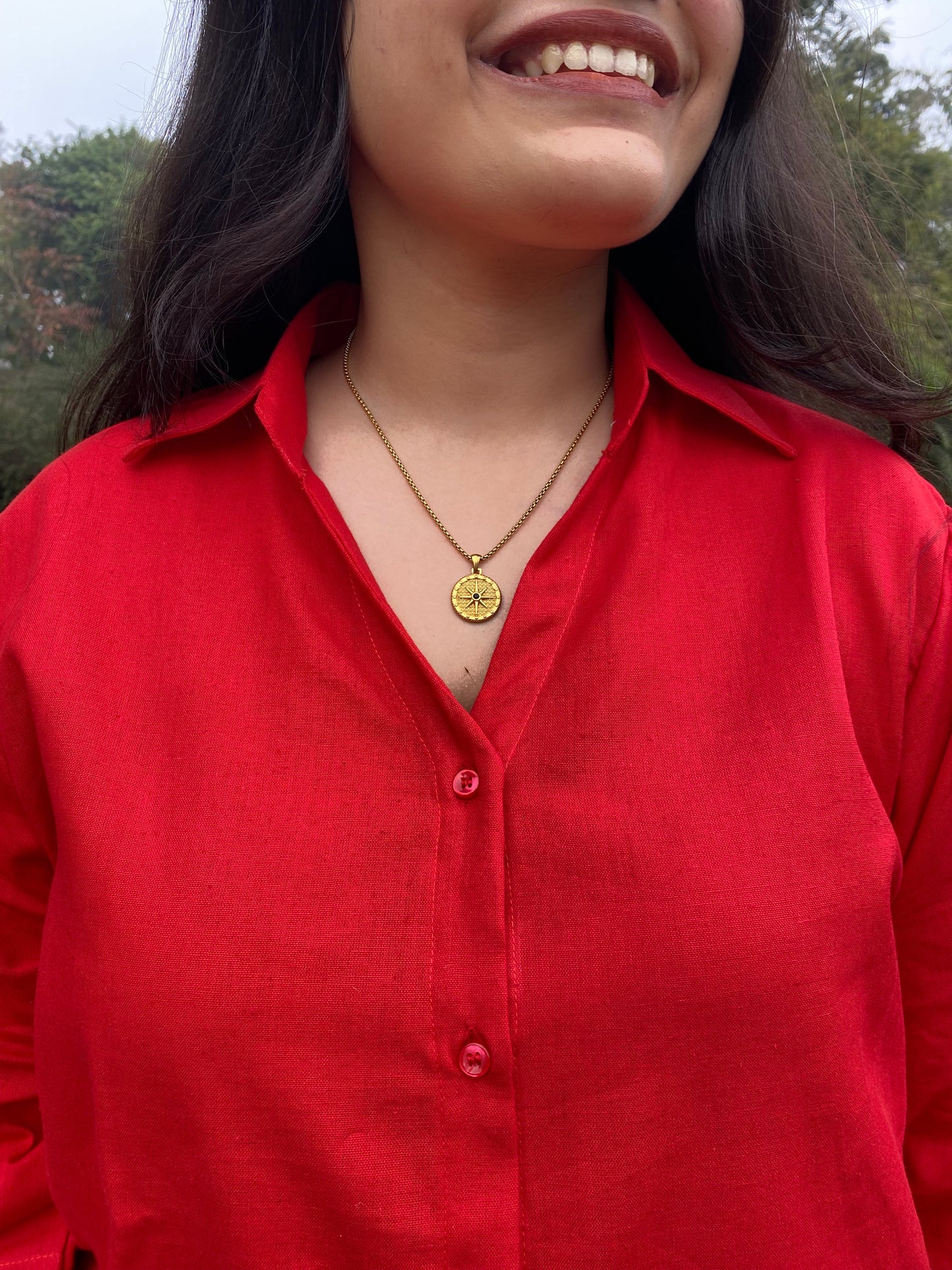 Aditi Red Cotton Shirt