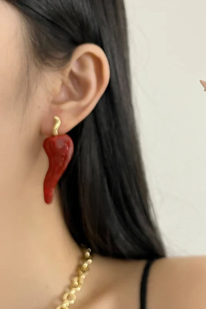 Chilly Hot Mirchi Enamel Studs