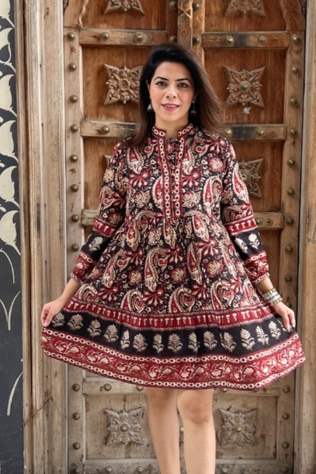 Printed Cotton Flared Tunic