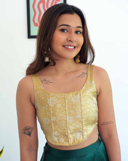 Golden Hour Banaras Silk Corset