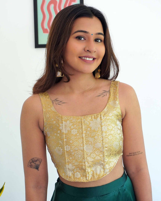 Golden Hour Banaras Silk Corset