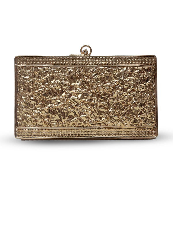Arya Embellished Brass Clutch