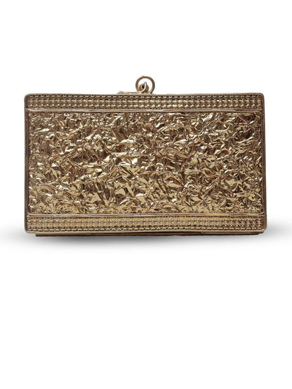 Arya Embellished Brass Clutch