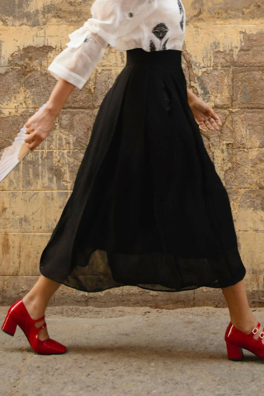 Fiona Black Organza Skirt