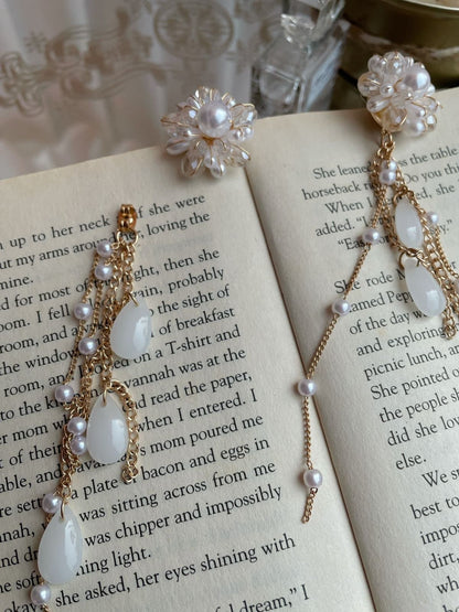 Snowfall Charm Pearl Earrings