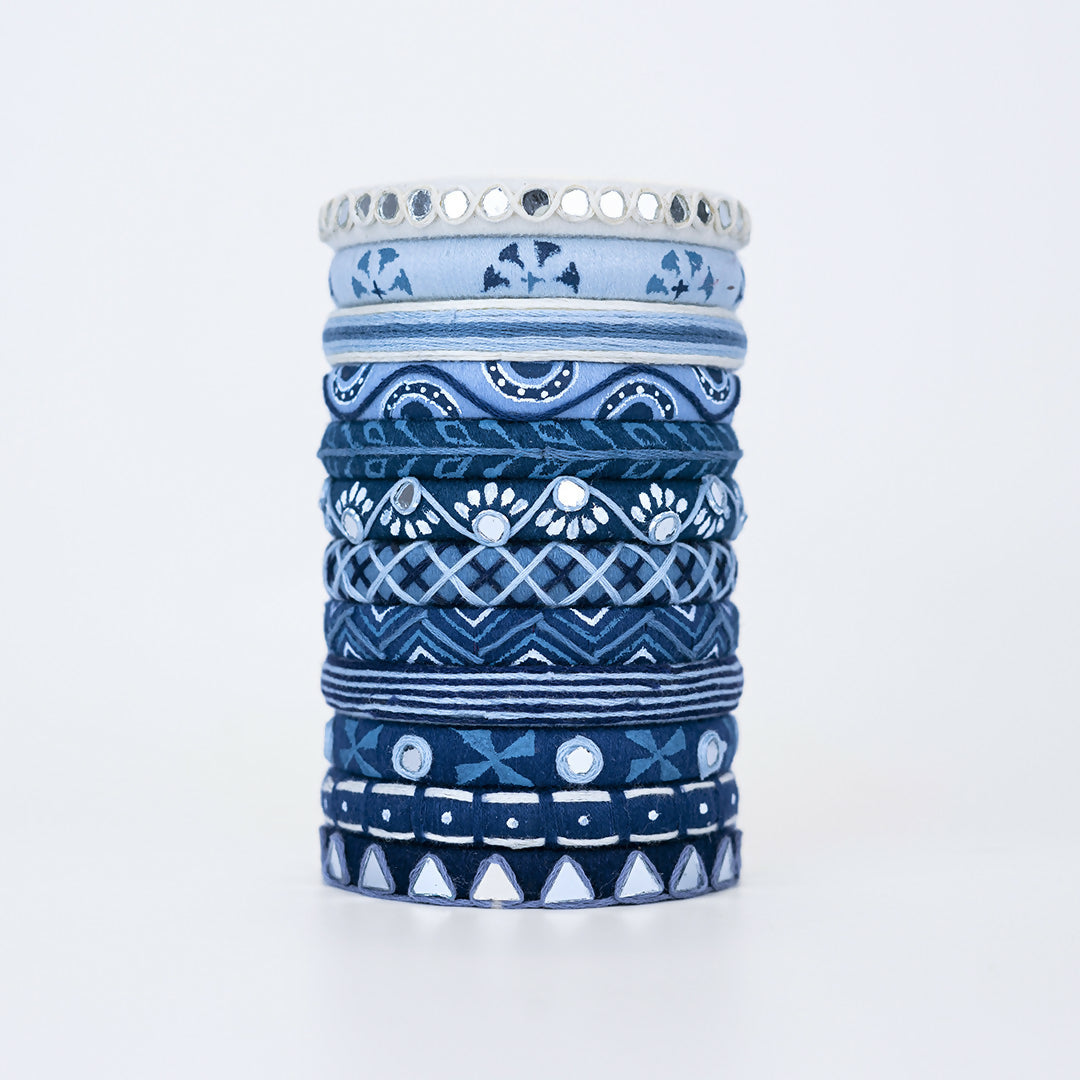 Nadi C Mirror Work Bangle Set