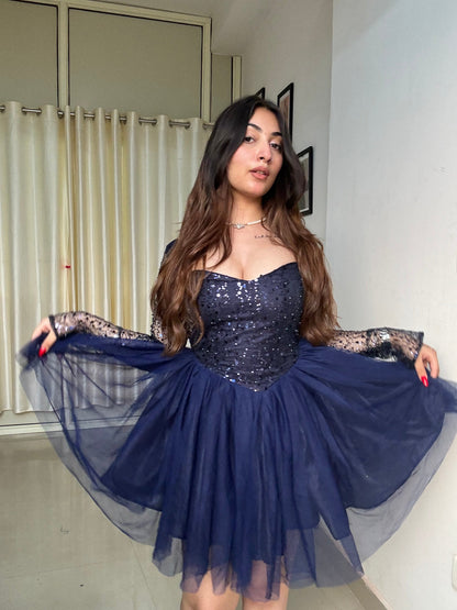 Midnight Sequin Polly Dress