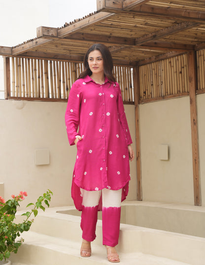 Ivy Hand-dyed Bandhani Muslin Co Ord Set