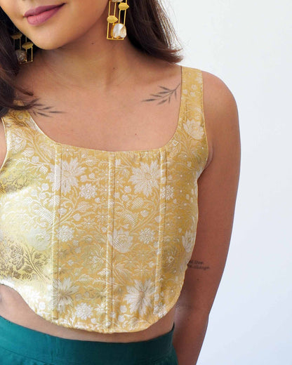 Golden Hour Banaras Silk Corset