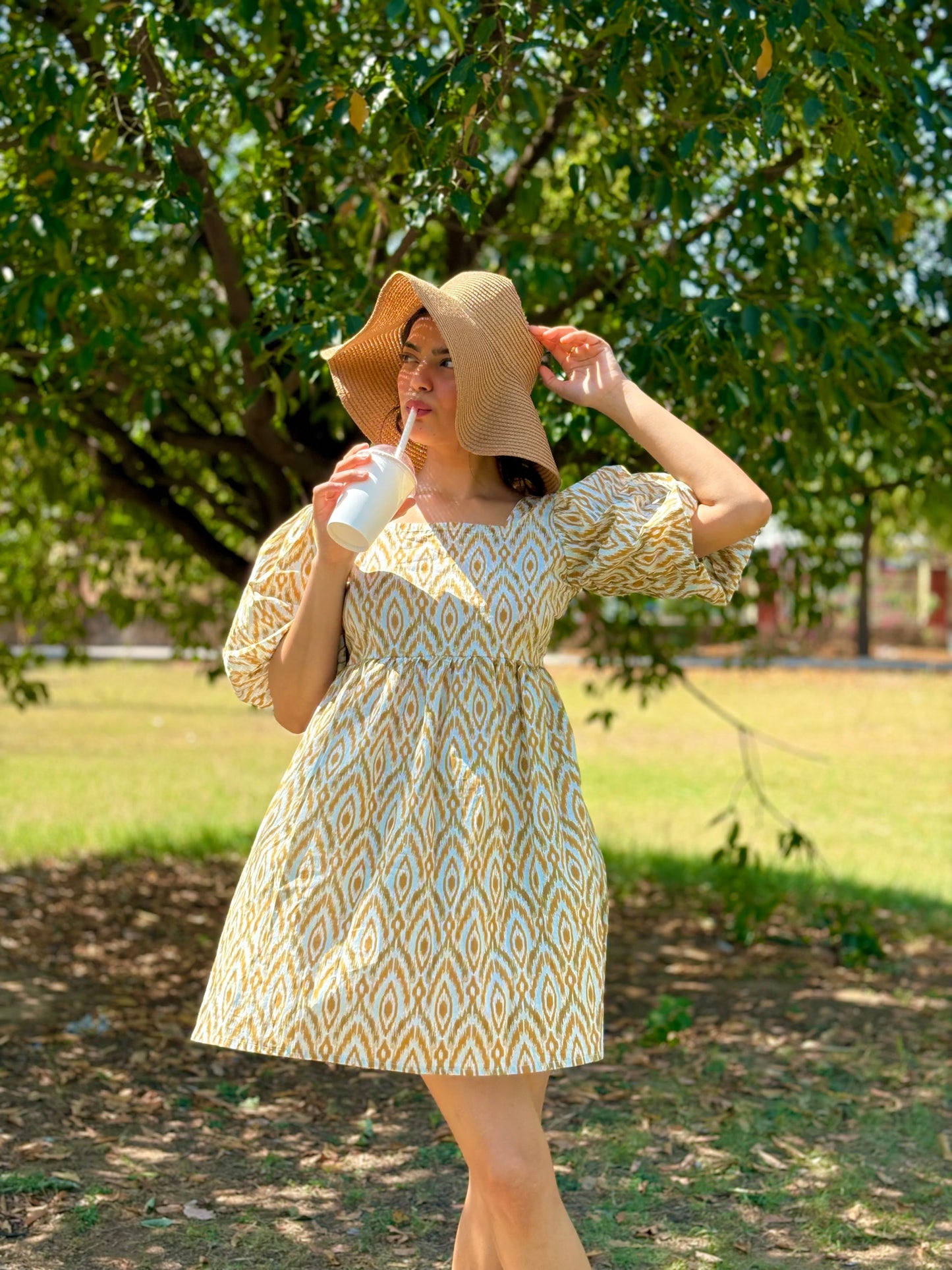 Sunshine Splash Ikat Dress