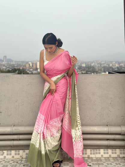 Gulmohar Shibori Saree