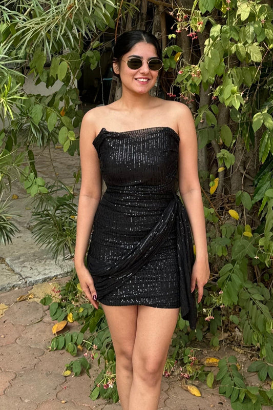 Sequin Padded Mini Dress