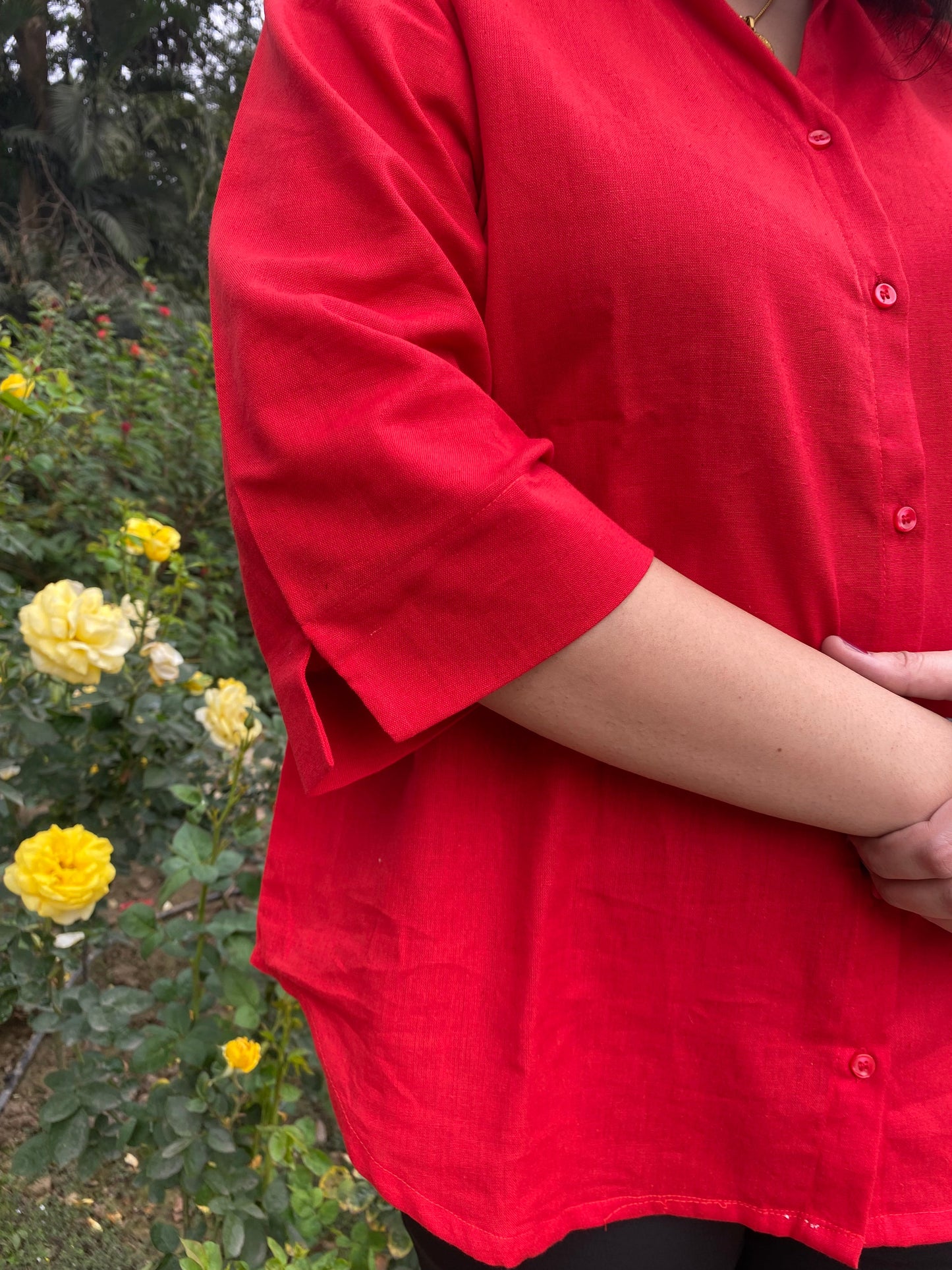 Aditi Red Cotton Shirt