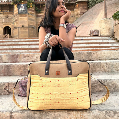 Golden Banarasi 14 Inches Laptop Bag