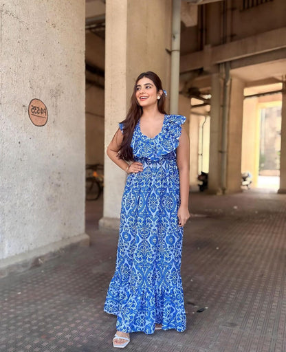Blue Moroccan Maxi Dress