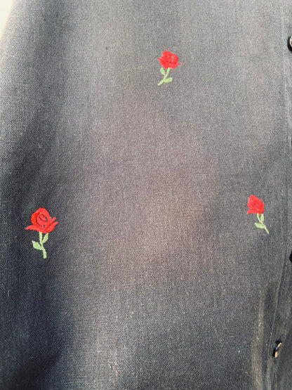 Gulab Embroidered Black Shirt
