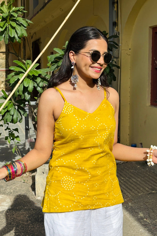 Phoolwari Cotton Strap Kurti