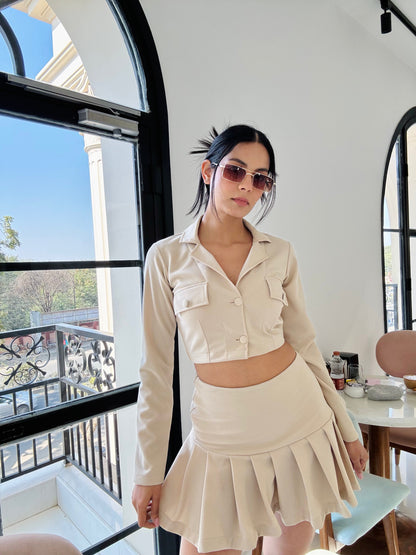 Beige Lycra Blair Set