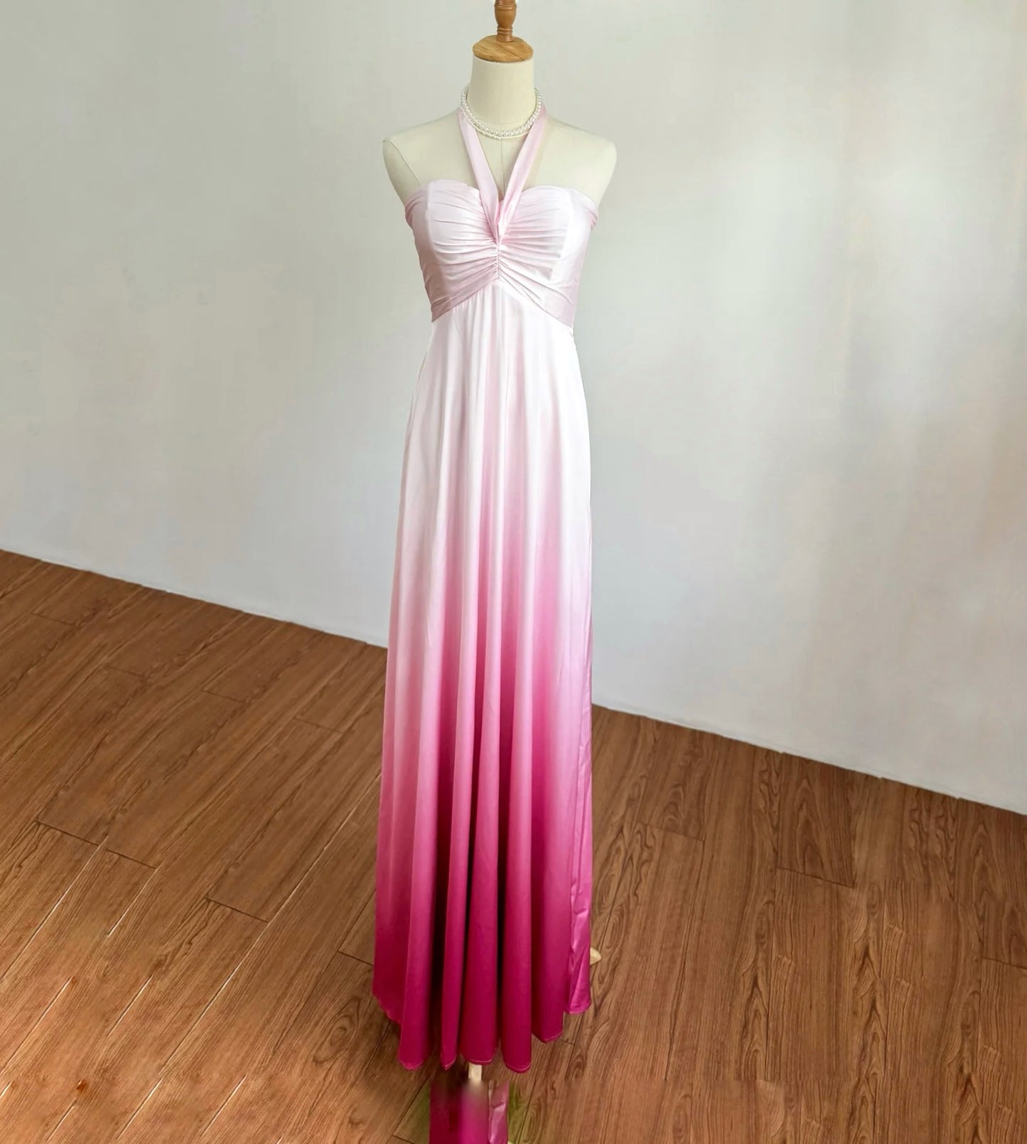 Satin Pink Ombre Dress