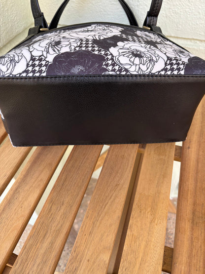 Monochrome Bloom Handcrafted Tote