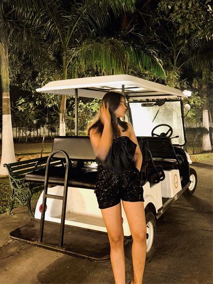 Luna Halter Top & Sequined Shorts Set