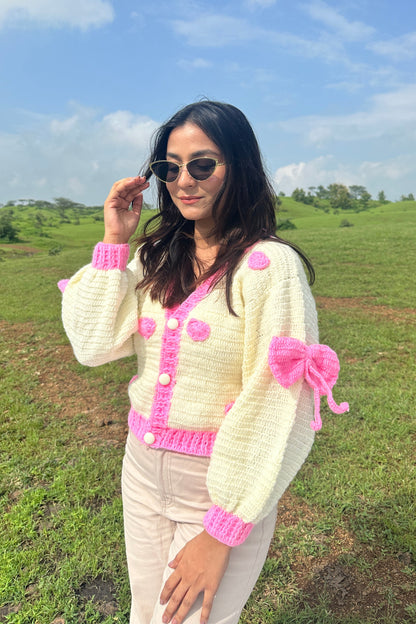 Pink HandBow Victoria Cardigan