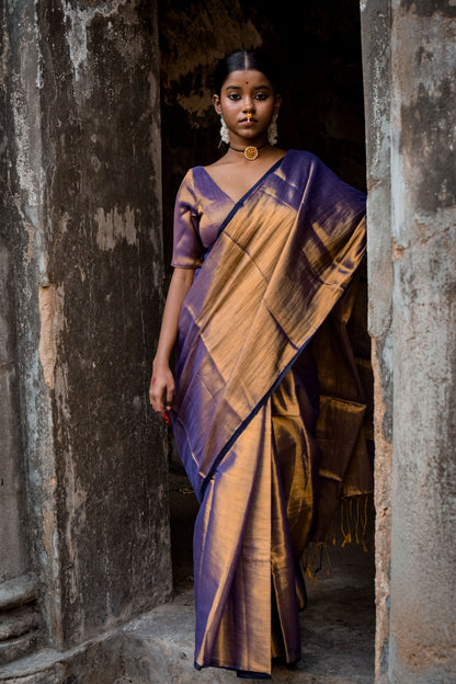 Alpadma Dual Tone Tissue Saree