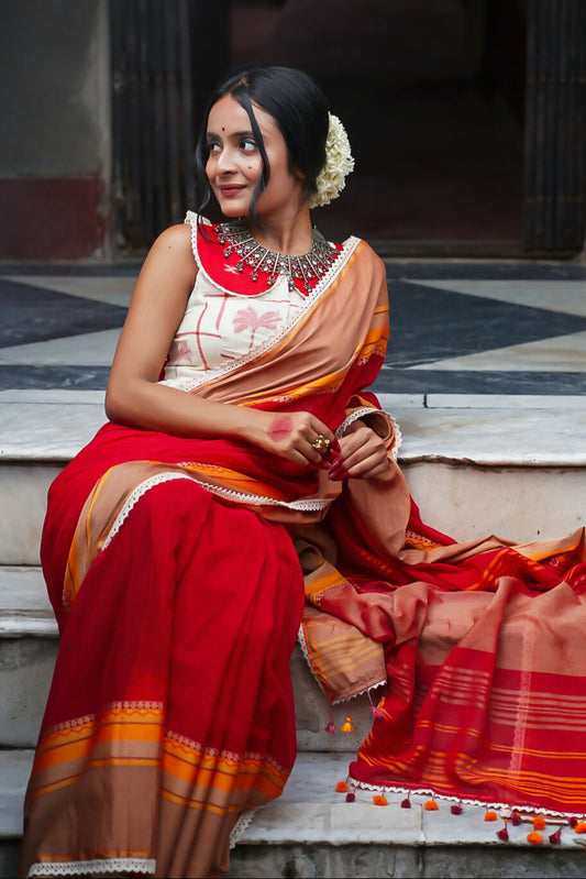 Alta Jaba Handwoven Saree