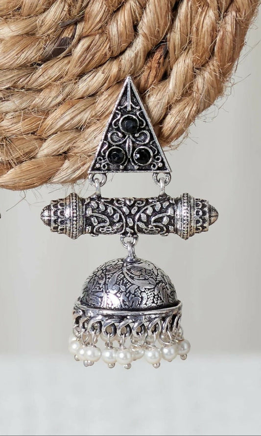 Purvi Silver Oxide Jhumka