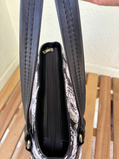 Monochrome Bloom Handcrafted Tote