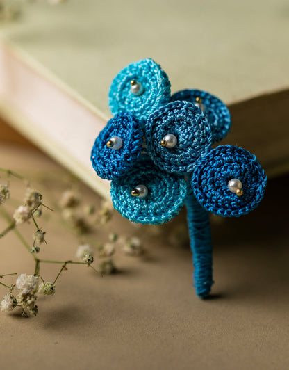 Handcrafted Indigo Mandala Brooch