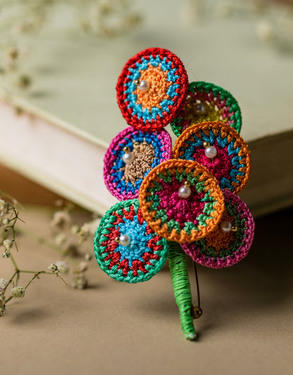 Rainbow Mandala Brooch
