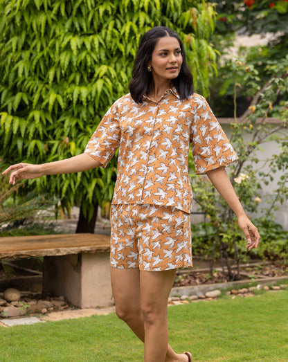 Chidiya Udd Shortees - Soft Cotton Shirt & Shorts Set