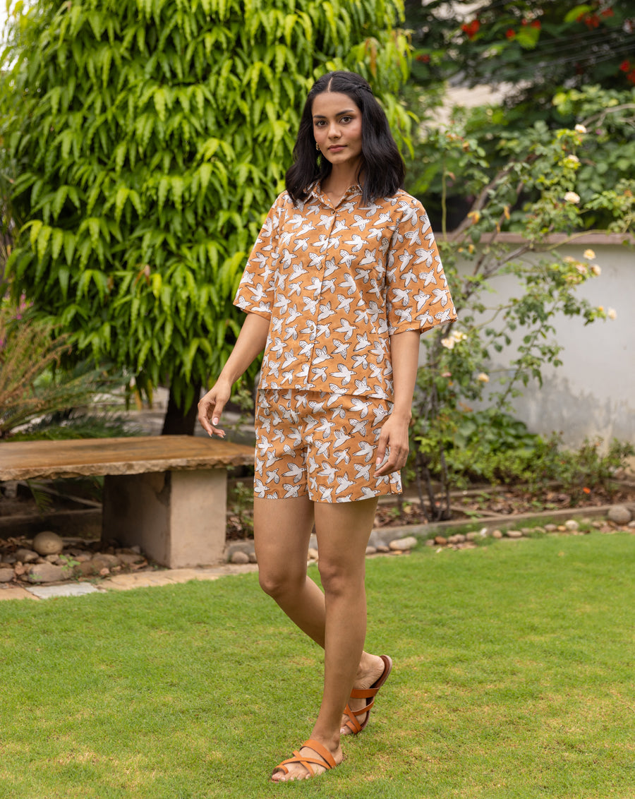 Chidiya Udd Shortees - Soft Cotton Shirt & Shorts Set