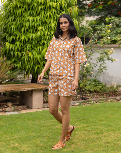 Chidiya Udd Shortees - Soft Cotton Shirt & Shorts Set